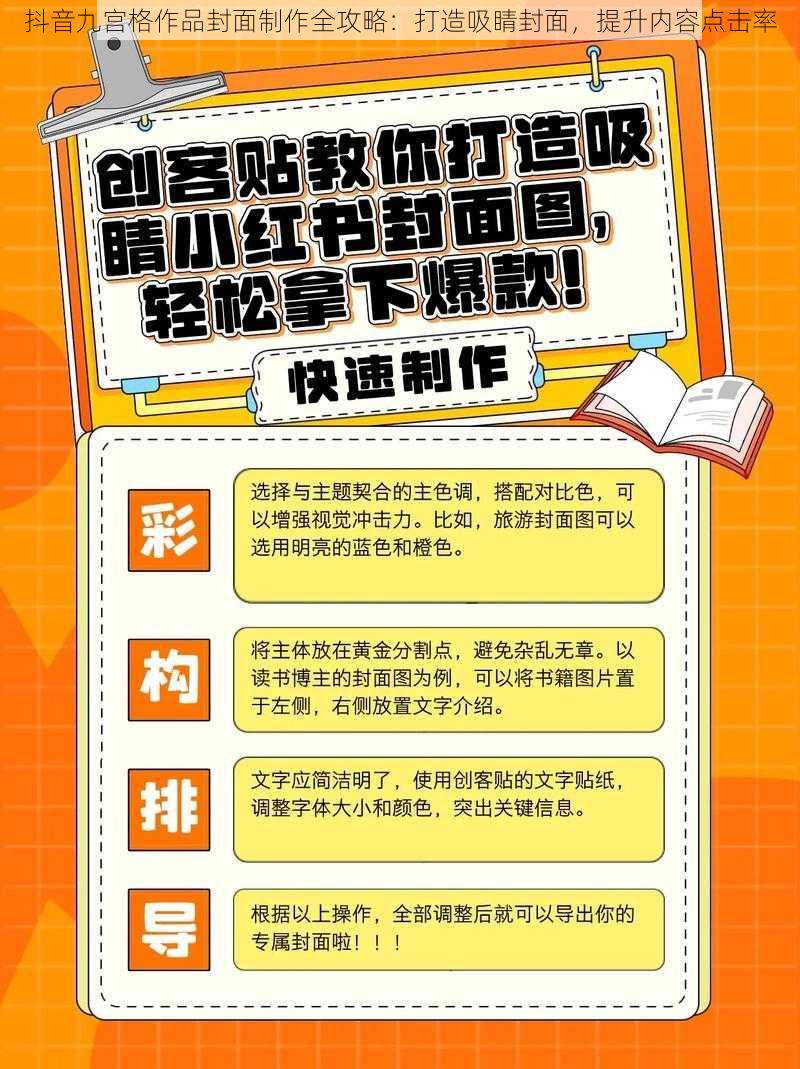 抖音九宫格作品封面制作全攻略:打造吸睛封面,提升内容点击率